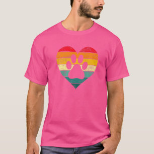 Camiseta Veterinaria Vet Tech Retro Sunset Paw Print Dog C
