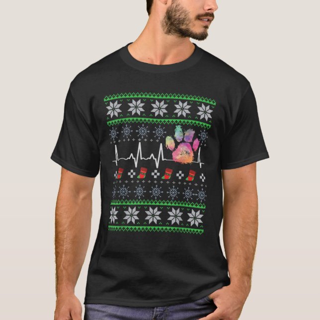 Camiseta Veterinary Veterinarian Paw Print Christmas Animal (Anverso)