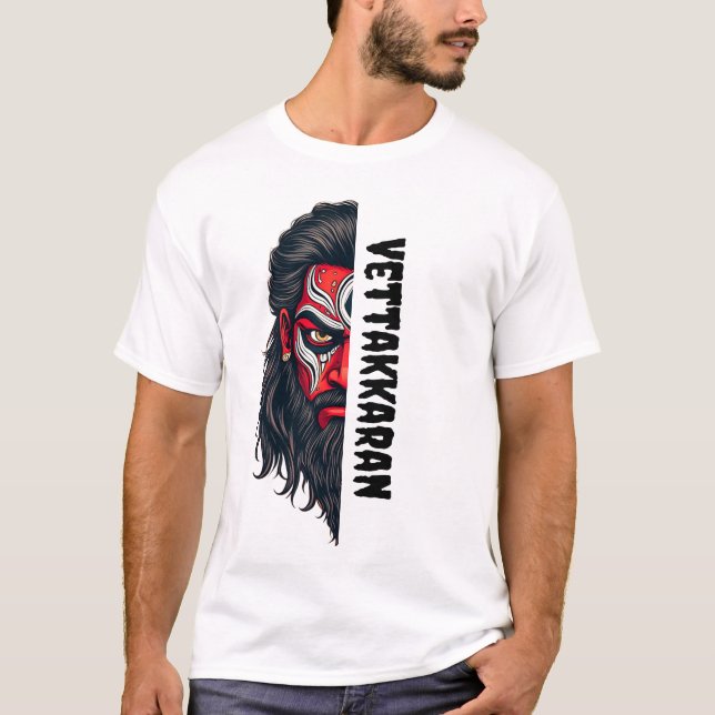 Camiseta Vettakaaran - Estilizado Theyyam Hunter (Anverso)