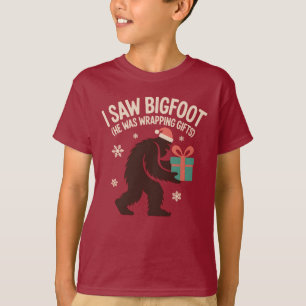 Camiseta Vi a Bigfoot (Estaba envolviendo regalos), Humor N