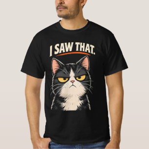 Camiseta Vi a ese gato gruñón divertido Amante de animales