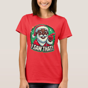 Camiseta Vi Eso" Papá Noel Negro