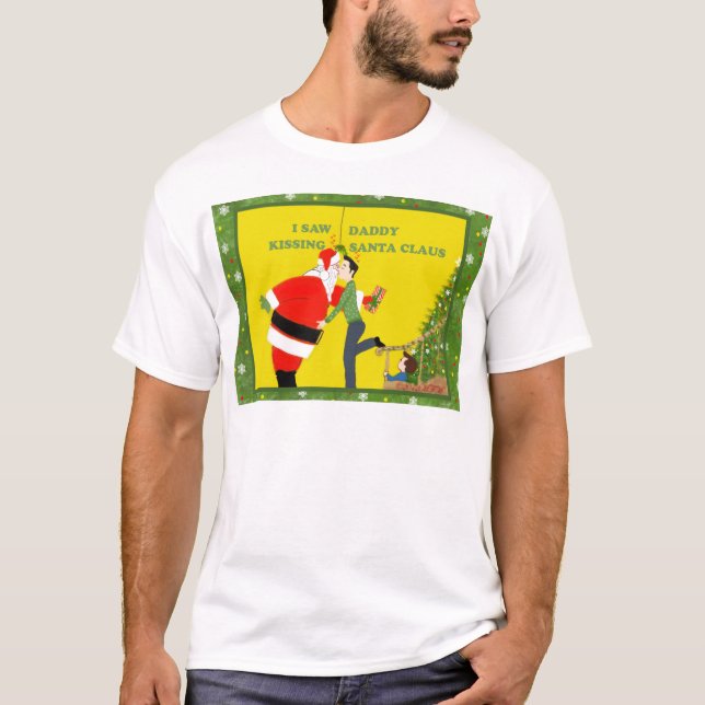 Camiseta Vi navidad del gay de Papá Noel del papá que se (Anverso)
