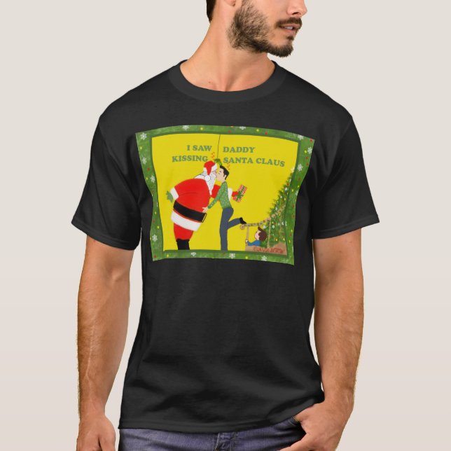 Camiseta Vi navidad del gay de Papá Noel del papá que se (Anverso)