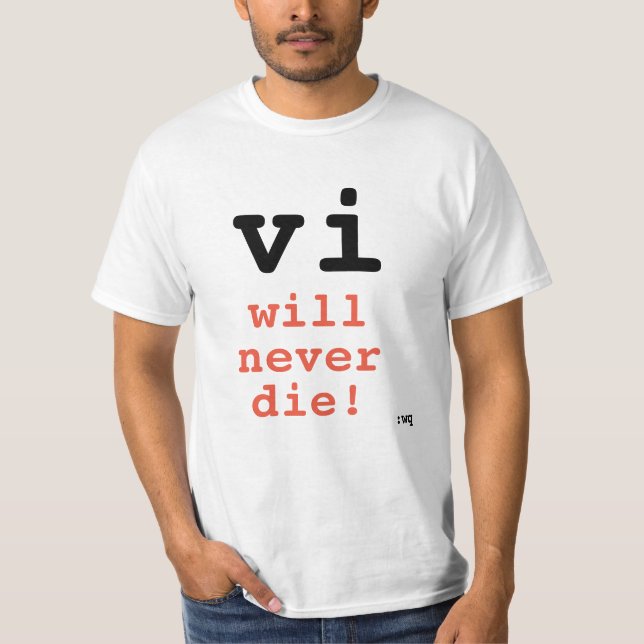 Camiseta ¡vi nunca morirá! (Anverso)