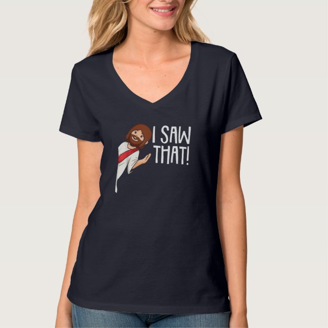 Camiseta Vi Que Jesús Navidades Funny Meme Religioso Ch (Anverso)