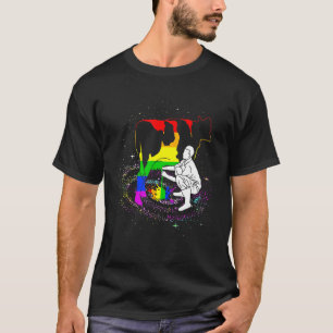 Camiseta Vía Láctea de la vaca Sueño espacial Bandera arcoí