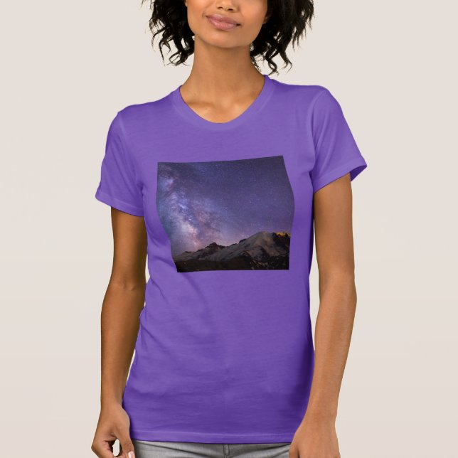 Camiseta Vía Láctea y Monte Rainier | Estado de Washington (Anverso)