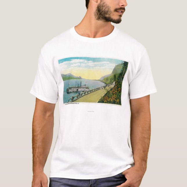 Camiseta Viaducto cerca de las caídas de Multnomah, el río (Anverso)