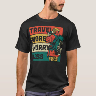 Camiseta Viaja más preocupación menos aventura retro hacia 