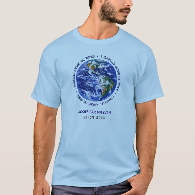 Camiseta Viajado en todo el mundo barre el palo Mitzvah (Anverso)