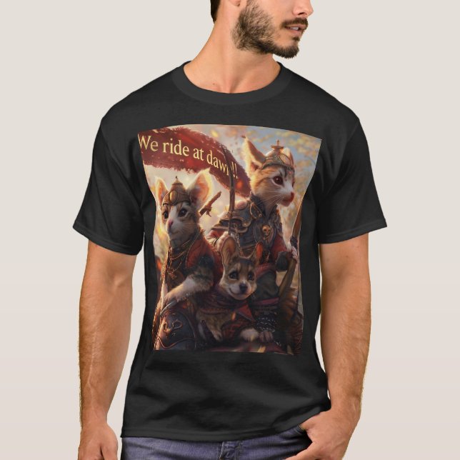 Camiseta Viajamos en el arte digital de los gatos de los gu (Anverso)