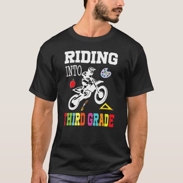 Camiseta Viajando en bicicleta de tercer grado de vuelta al (Anverso)
