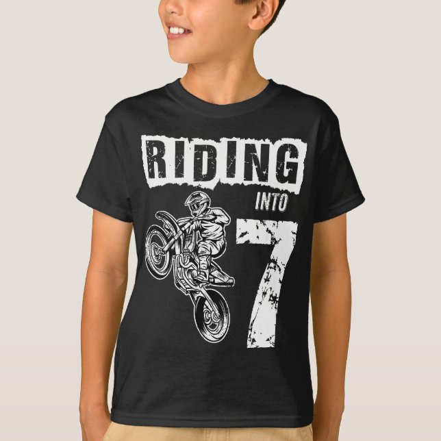 Camiseta Viajando en bicicleta sucia de niño de 7 años (Anverso)