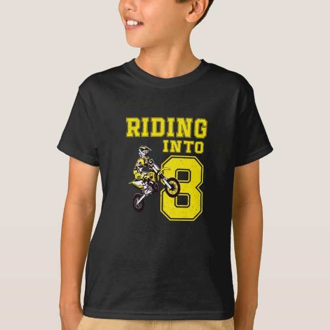 Camiseta Viajando en bicicleta sucia de niño de 8 años de e (Anverso)
