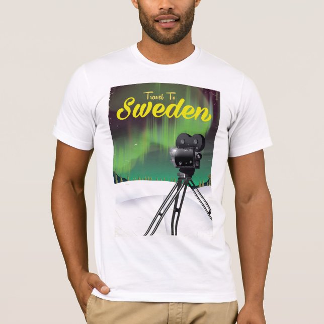 Camiseta Viajar al poster de cámara de las auroras boreales (Anverso)