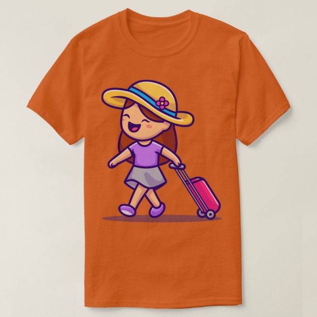 Camiseta Viajar con Chica lindo (Diseño del anverso)