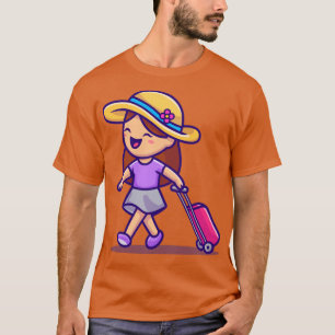Camiseta Viajar con Chica lindo