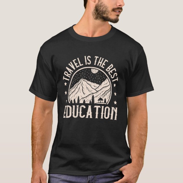 Camiseta viajar es el mejor excursionismo de excursión de e (Anverso)