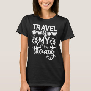 Camiseta Viajar Es Mi Terapia Camping Adventure Viajar V