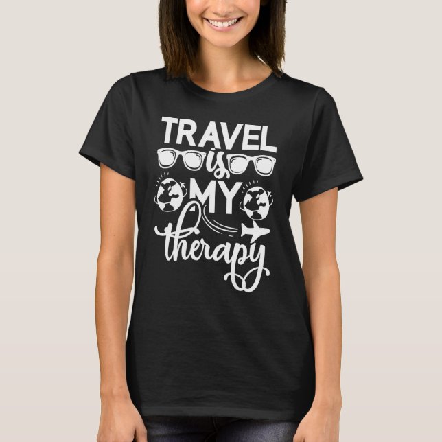 Camiseta Viajar Es Mi Terapia Camping Adventure Viajar V (Anverso)