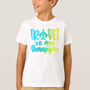 Camiseta Viajar es mi terapia Texto de verano y aventura