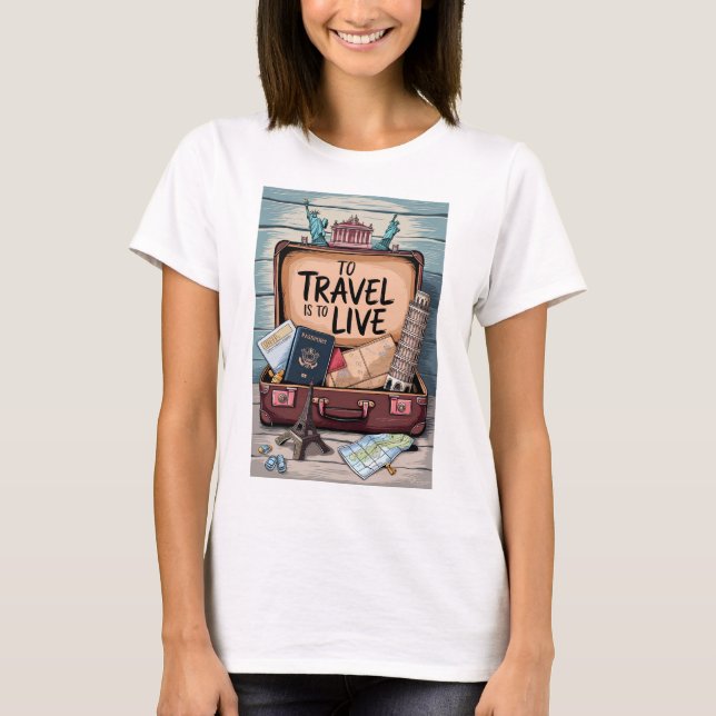 Camiseta Viajar es vivir (Anverso)