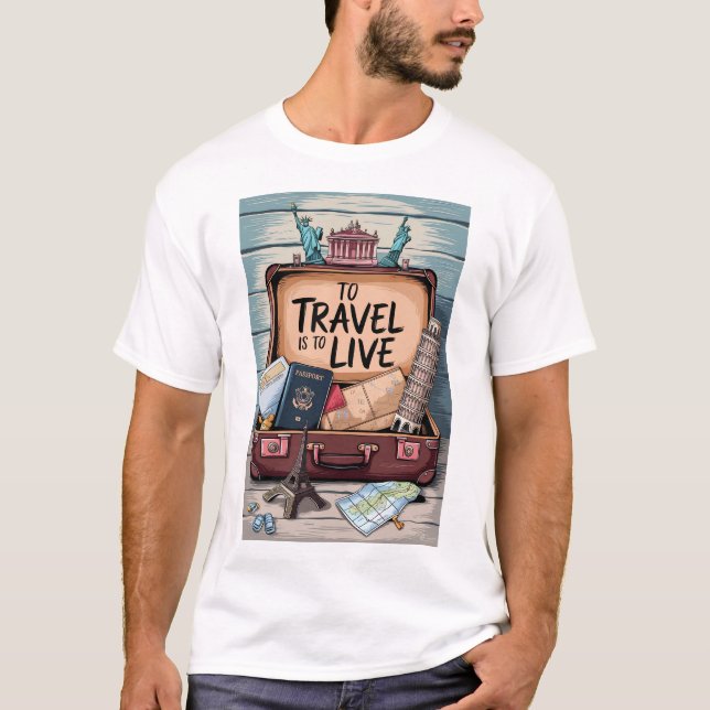 Camiseta Viajar es vivir (Anverso)