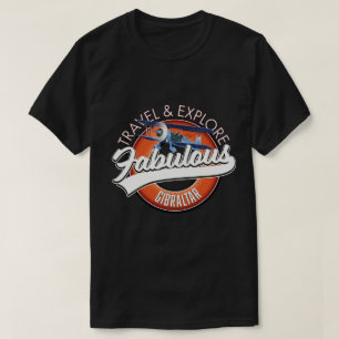 Camiseta viajar explorar fabuloso logotipo de Gibraltar