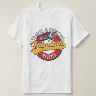 Camiseta viajar explorar fabuloso logotipo de Mallorca