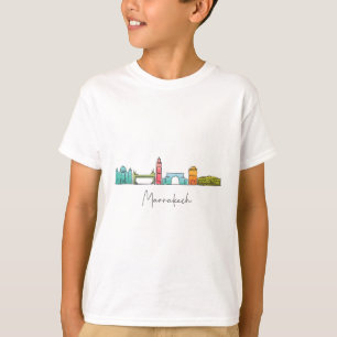 Camiseta Viajar Marruecos Mapa Marrakech Casablanca Tánger 