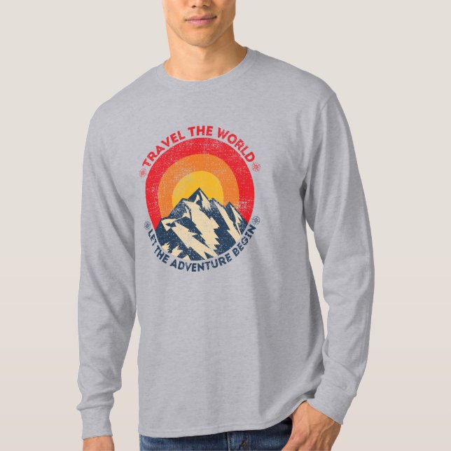 Camiseta viajar por el mundo y dejar que la aventura empiec (Anverso)
