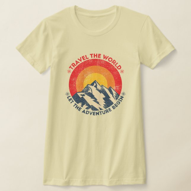 Camiseta viajar por el mundo y dejar que la aventura empiec (Distribución)