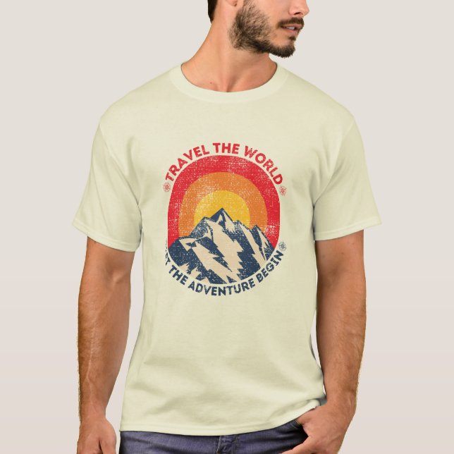 Camiseta viajar por el mundo y dejar que la aventura empiec (Anverso)