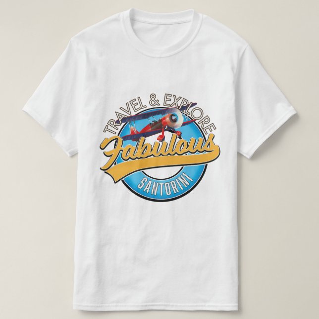 Camiseta Viajar y explorar la fabulosa Santorini (Diseño del anverso)