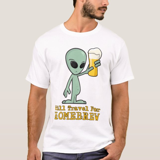 Camiseta Viajará para el brew casero (del logotipo parte (Anverso)