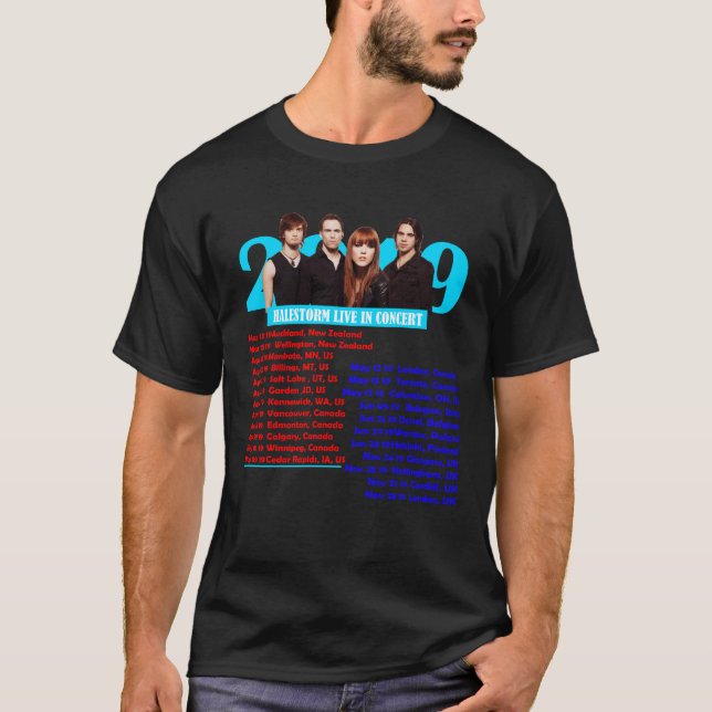 CAMISETA VIAJE 2019 DE HALESTORM (Anverso)