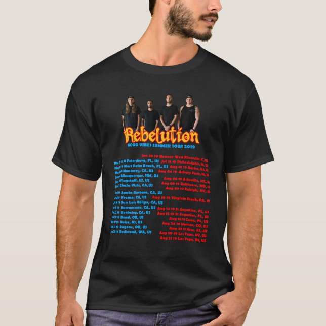 CAMISETA VIAJE 2019 DE REBELUTION (Anverso)