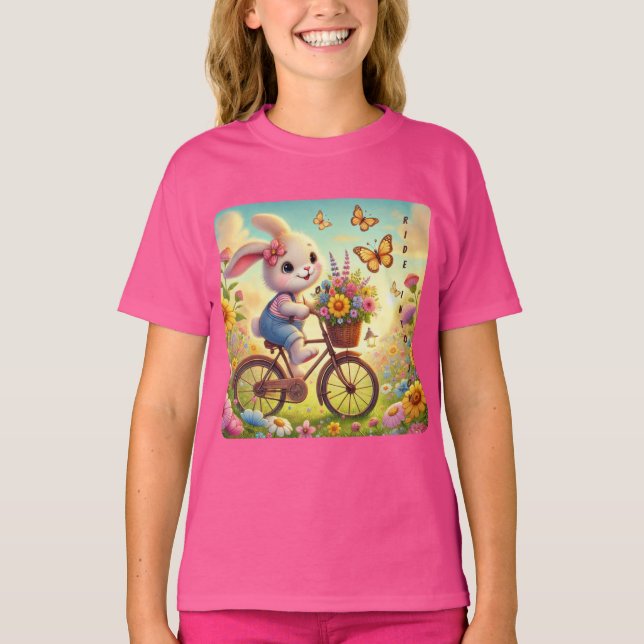Camiseta Viaje A La Alegría - Tee De Bicicletas Bunny (Anverso)