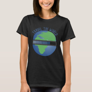 Camiseta Viaje al mundo Cargando al viajero y al mundo glob