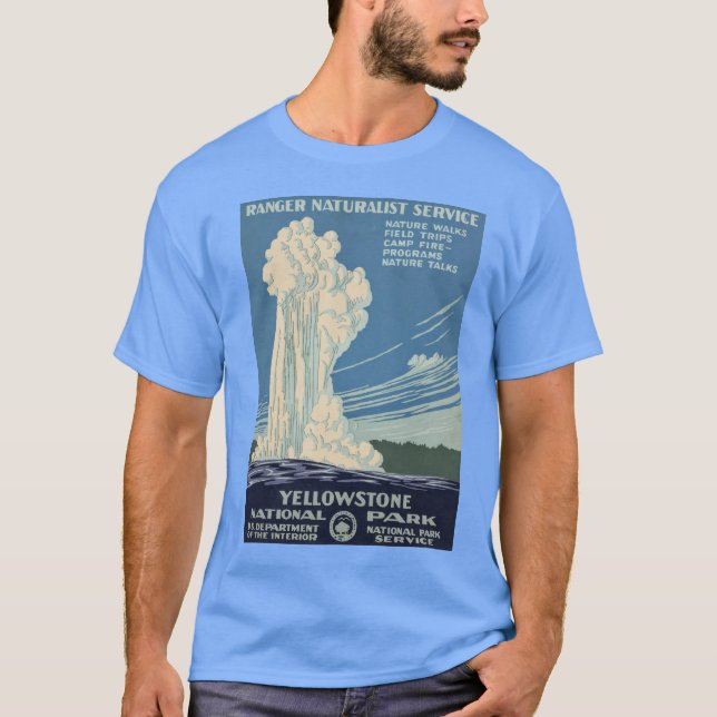 Camiseta Viaje al Parque Nacional Retro Yellowstone (Anverso)