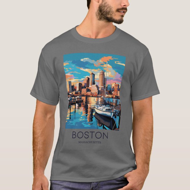 Camiseta Viaje artístico de Boston Massachusetts (Anverso)