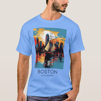 Camiseta Viaje artístico de Boston Massachusetts sobredimen