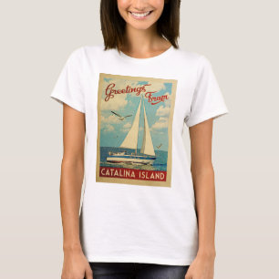 Camiseta Viaje California del vintage del velero de la isla