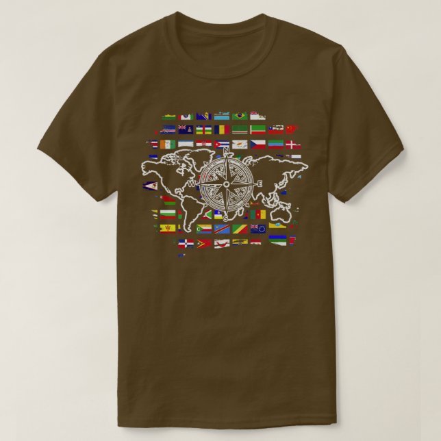 Camiseta Viaje Compass World Map Travelling International (Diseño del anverso)