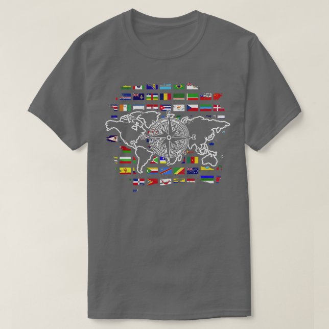 Camiseta Viaje Compass World Map Travelling International (Diseño del anverso)