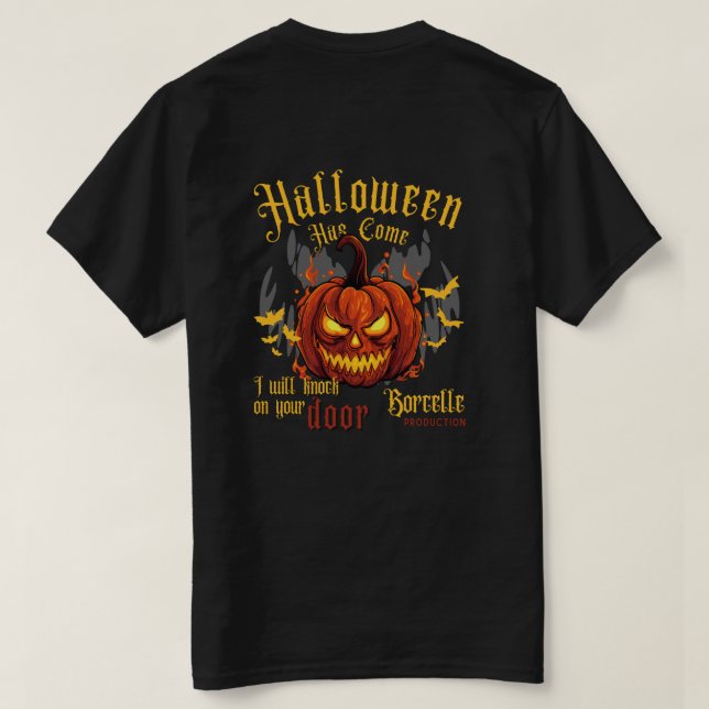 Camiseta Viaje con espíritus aterradores esta Halloween (Reverso del diseño)