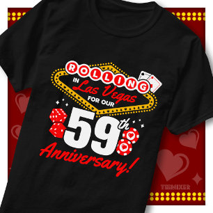 Camiseta Viaje de aniversario número 59 en pareja en Las Ve