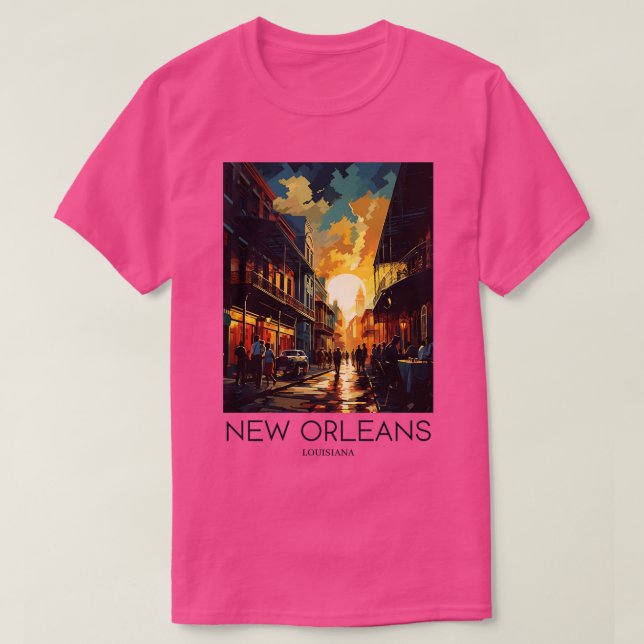 Camiseta Viaje de arte pop de Nueva Orleans Louisiana (Diseño del anverso)