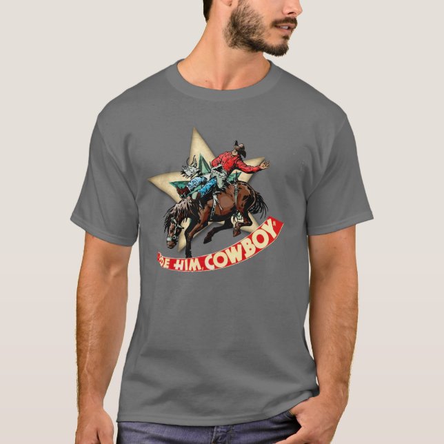 Camiseta Viaje de bronce de Rodeo Occidental "em Cowboy (Anverso)